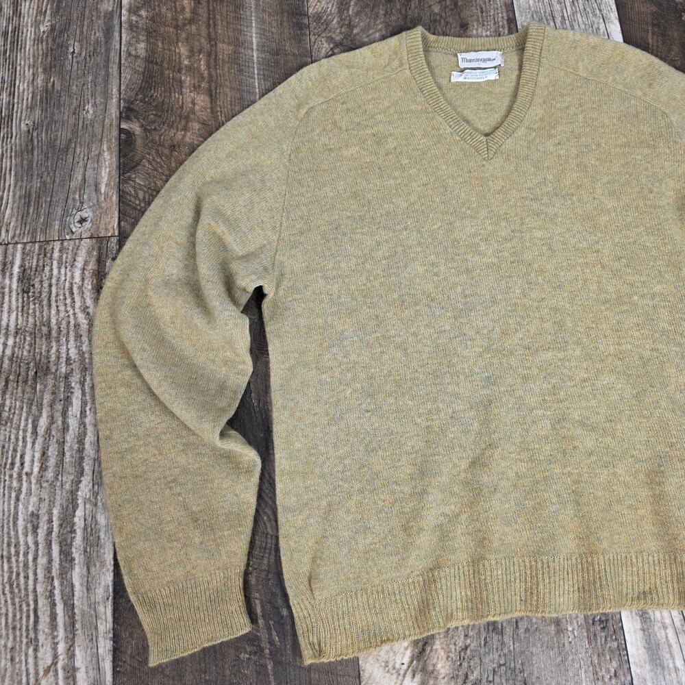 Vintage 70s Munsingwear Lambswool V Neck Sweater Large Grandpa Preppy Golf
